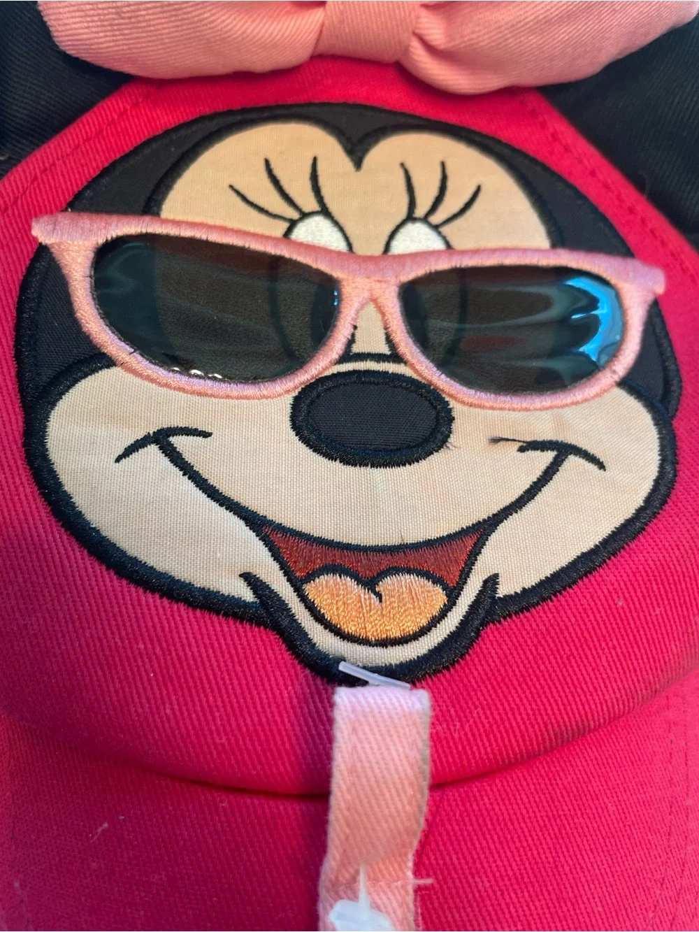 Toddler girls Disney world Minnie Mouse Pink Bow Ear Cap Sunglasses 100% cotton